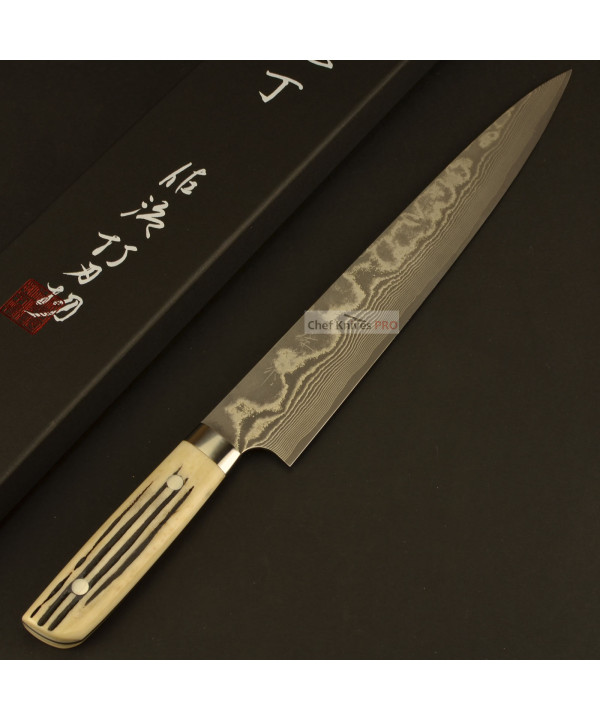 Takeshi Saji Vg10 Sujihiki 240mm  Slicer Knife stag handle