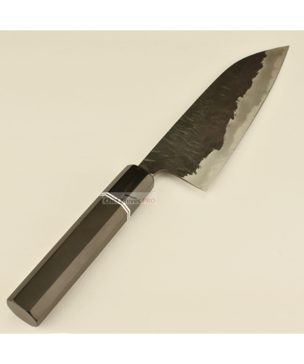 Yoshimune White#1 Santoku 165mm Black Finish knife Octagon handle